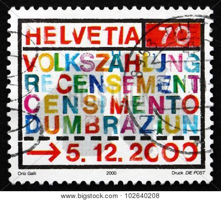 Postage Stamp Switzerland 2000 2000 Census
