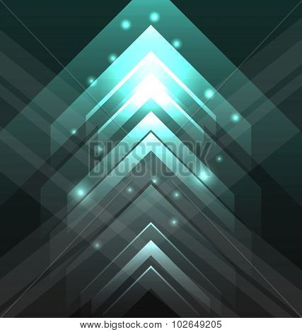 Abstract tecno background with set transparent arrows