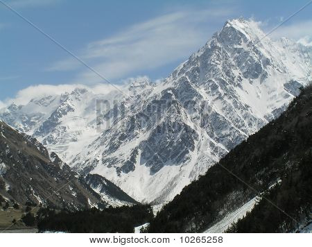 Montañas, paisaje, invierno