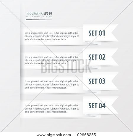 Ribbon Modern Infographics Banner.white Color Style.