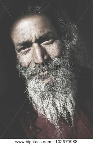 Indigenous Senior Indian Man Looking Camera Concept