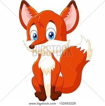 Cartoon animal fox posing