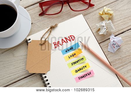 Brand Marketing Concept With Office Desk