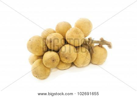 Langsat fruit isolated on white background.
