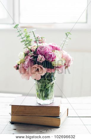 flowers and ancient books
