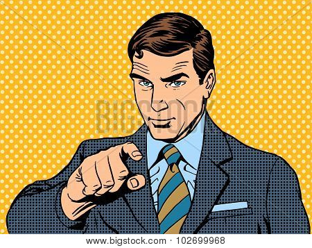 businessman pointing finger chose you