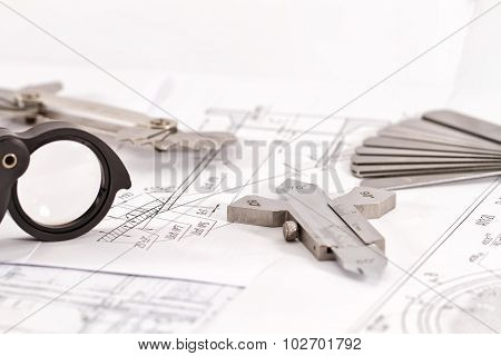 Templates For Visual Measurement Control Are On The Drawing Pipe Element