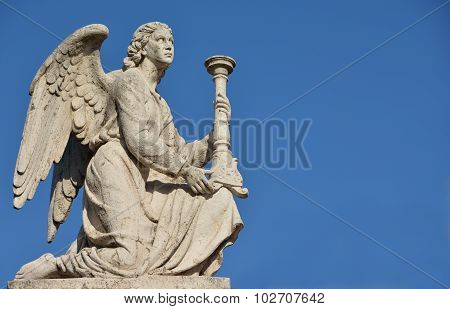 Angel With Blue Sky And Copy Space