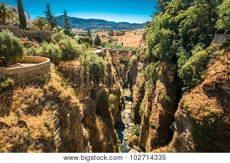 The Puente Viejo - Old Bridge in Ronda, Province Of Malaga, Spai