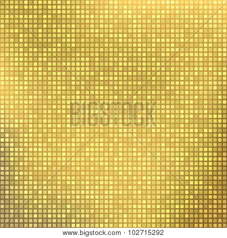 Gold Abstract Background With Tiny Squares