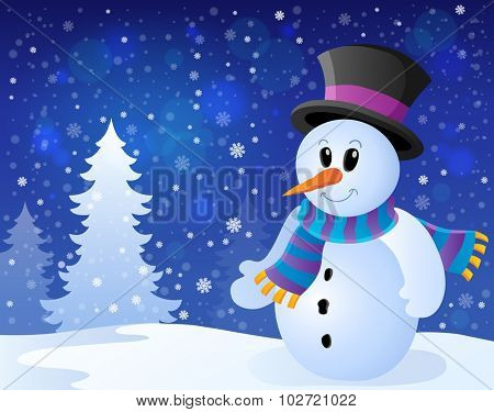 Winter snowman topic image 9 - eps10 vector illustration.
