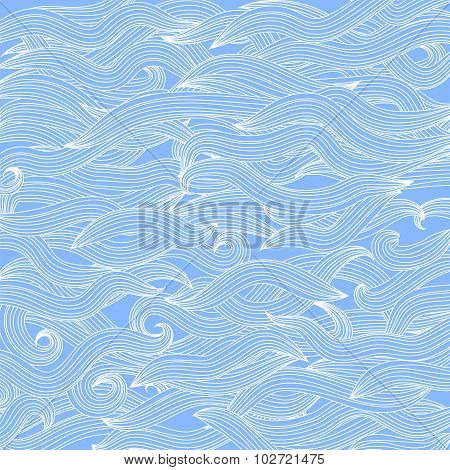 Abstract Blue Wave Background