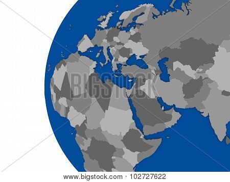 Emea Region Continent On Political Globe