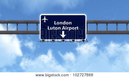 London Luton England United Kingdom Airport Highway Road Sign