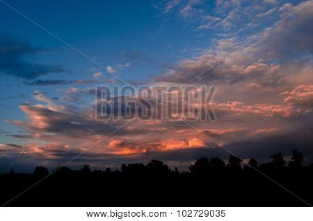 Bright beautiful sunset