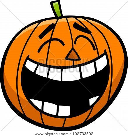 Laughing Pumpkin Cartoon Illustration