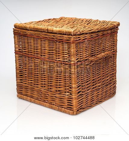 Wicker Basket On White Background