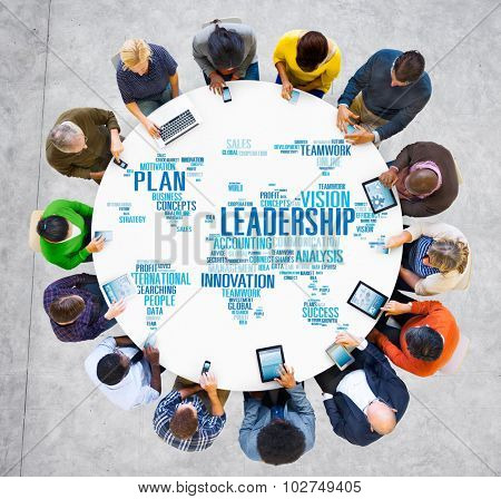 Leadership Boss Management Coach Chief Global Concept