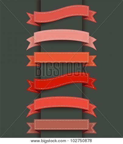 Set of colored ribbon banners.