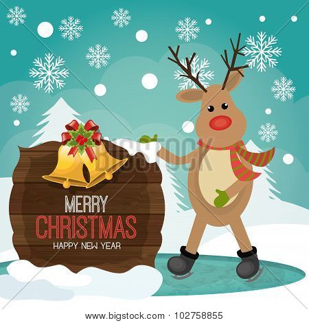 Merry christmas and happy new year card design