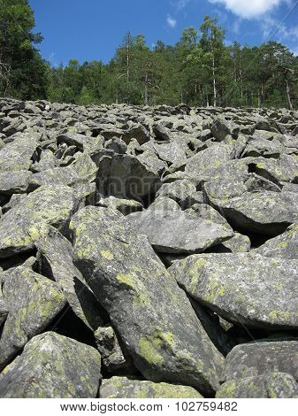 The grey stones in the Carpathian mountains