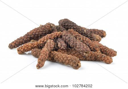 Long Pepper On White Background