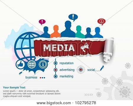 Media Concept And Group Of People.