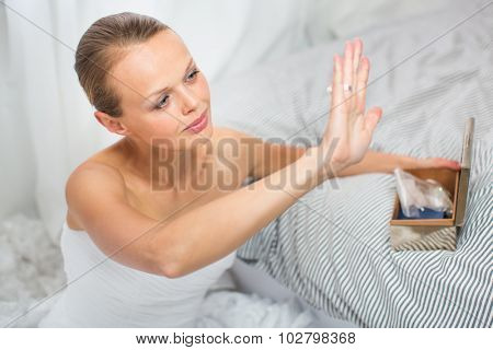 Beautiful bride getting ready for her wedding day