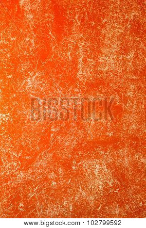 Orange Wall Painted With Textured Paint Roller