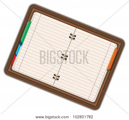 Image Of Empty  School, Office Notebook, Pocketbook, Diary. Cartoon Illustration Isolated On White B