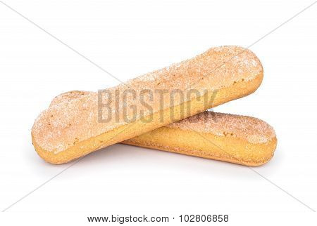 Fresh Ladyfingers On White Background