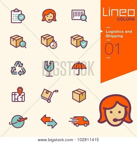 Lineo Colors - Logistics and Shipping icons