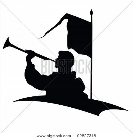 Trumpeter silhouette