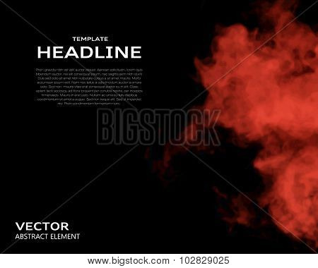 Vector Illustration Of Smoke Elements On Black