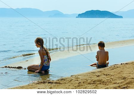Children On Gerakas Beach (zakynthos, Greece)