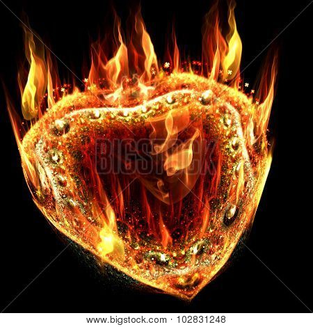 Abstract Glowing Heart Computer-generated Image For Cards, Banners, Backgrounds