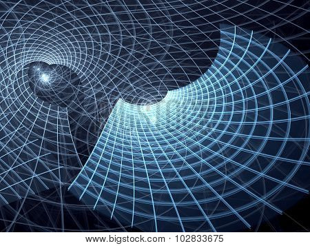 Abstract Illustration Blue Grid On A Dark Background