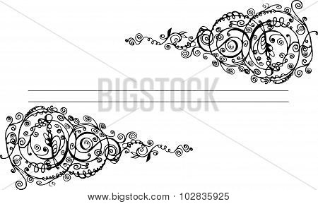 vector hand drawing invitation card with laces  for wedding and scrapbooking design