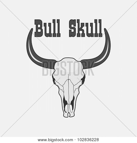 Black and white Cow Skull Logo