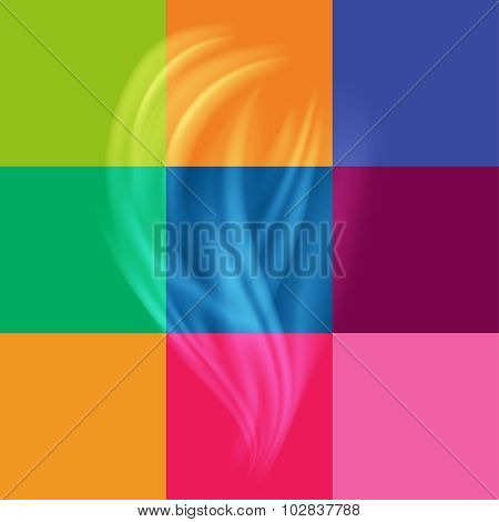 White smoke on a checkered background