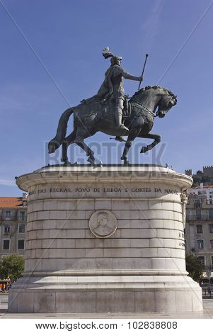 Close Up Of The Equestrian Statue Of King John I