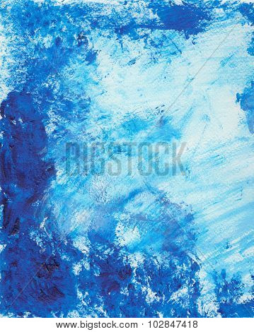 Abstract Rough Blue Texture With Acrlilyc Paint