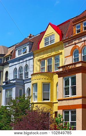 Luxury row houses of Washington DC USA.