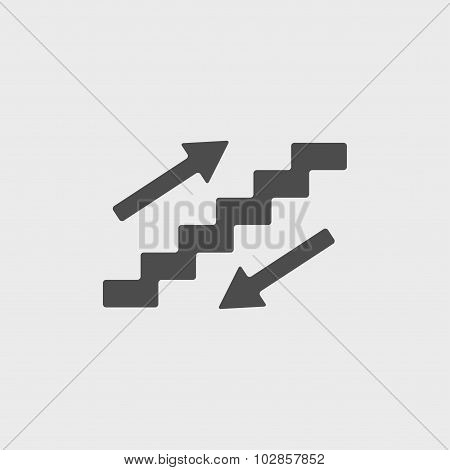 Staircase Symbol. Flat Design Style.