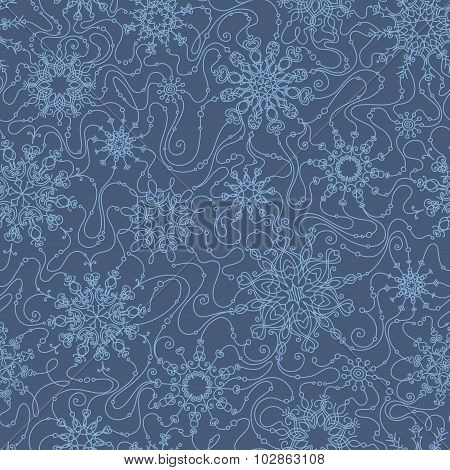 Seamless Pattern With Snowflakes.