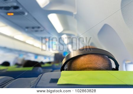 Man's head in headphones
