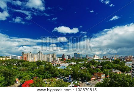 Modern Buildings A Bright Summer Day Yekaterinburg