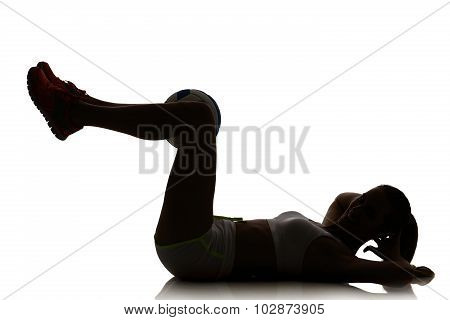 One Woman Beach Volley Ball Player Silhouette In Studio Silhouette Isolated
