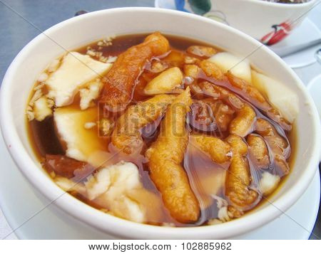 soy pudding with ginger syrup