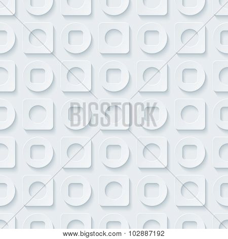 Circless and squares seamless pattern. 3d seamless background. Vector EPS10.